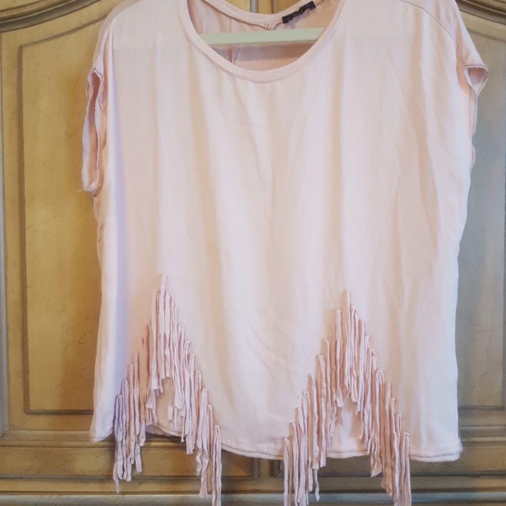 BNWOT Dex Fringe-Hem Cap-Sleeve